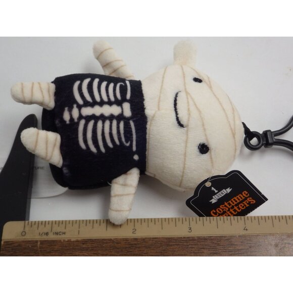 Costume Critters Mummy as Skeleton  Keychain Clip Super Soft Plush Halloween - Picture 2 of 3